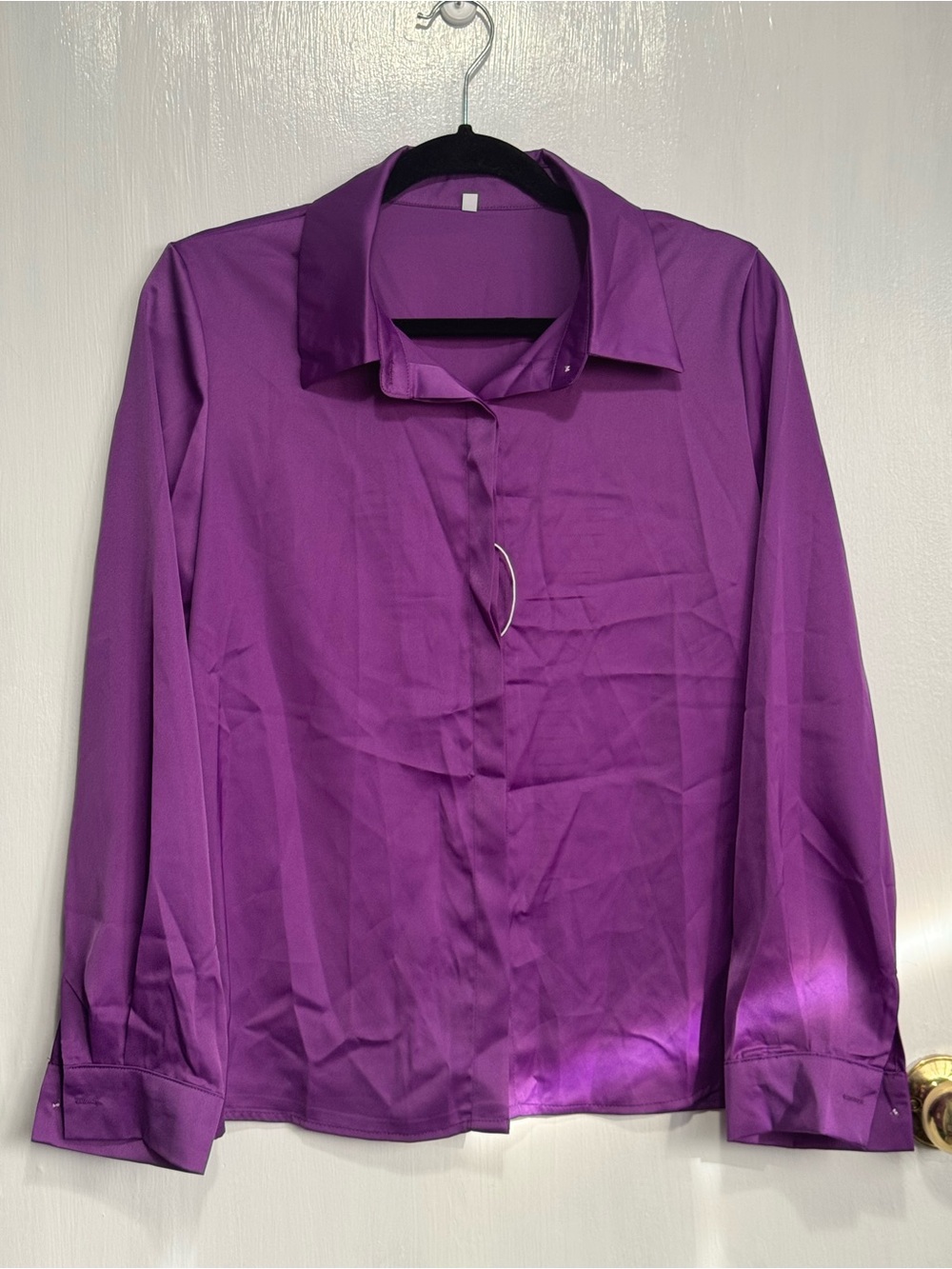 Purple Men’s Button-Up Collar Shirt
